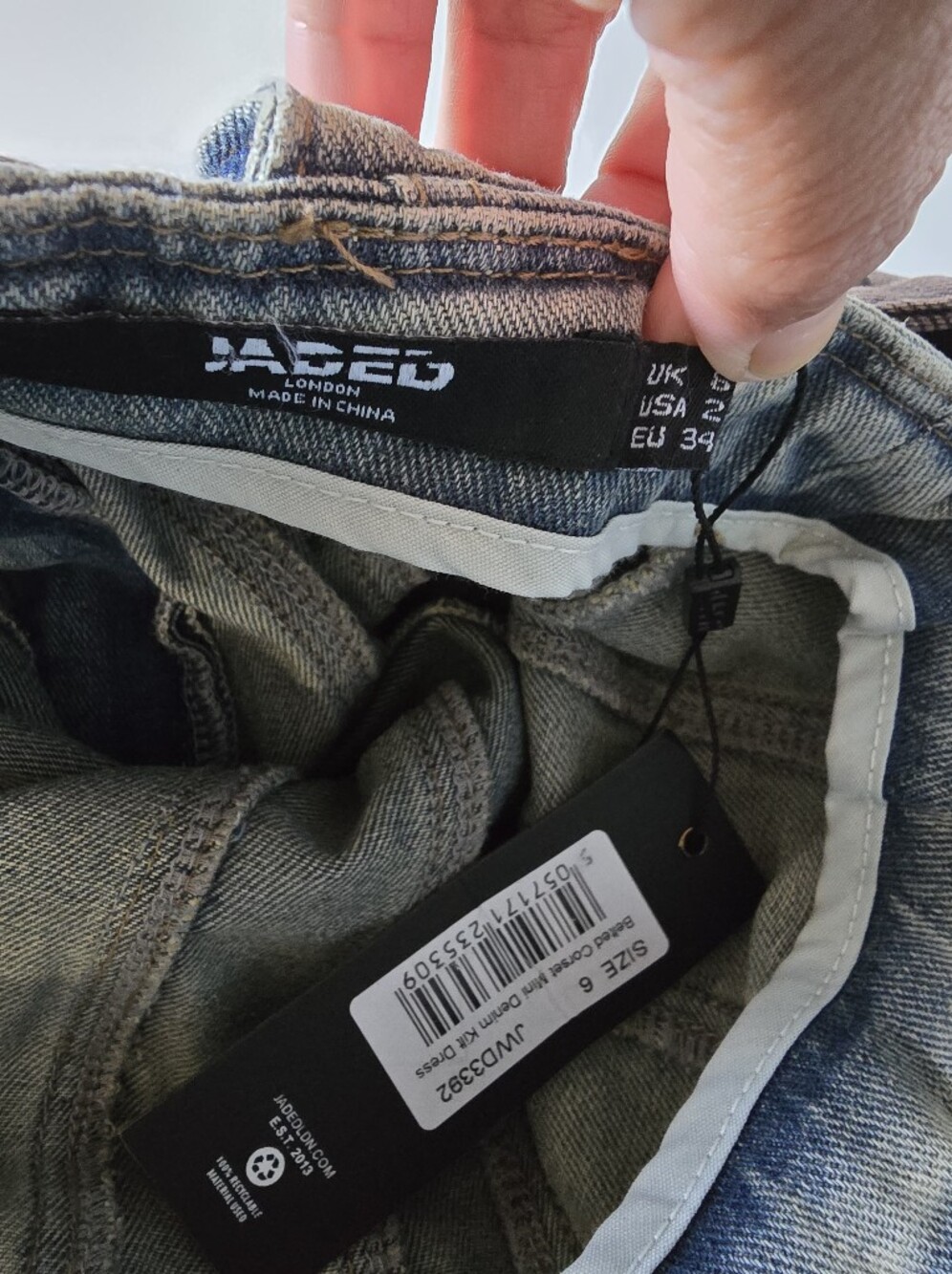 Jaded London Chelsea Denim Kilt Mini Dress Size 2 NEW - Picture 7 of 12
